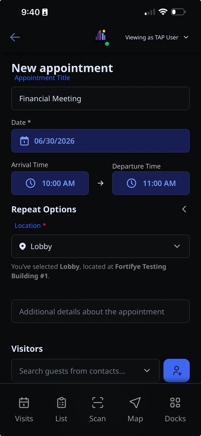 Sponsor & Scheduler Mobile Experience App Interface